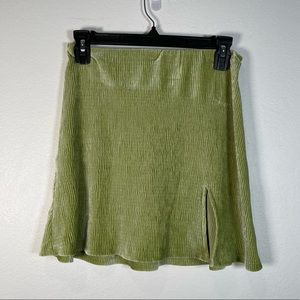 Green Velvet Skirt